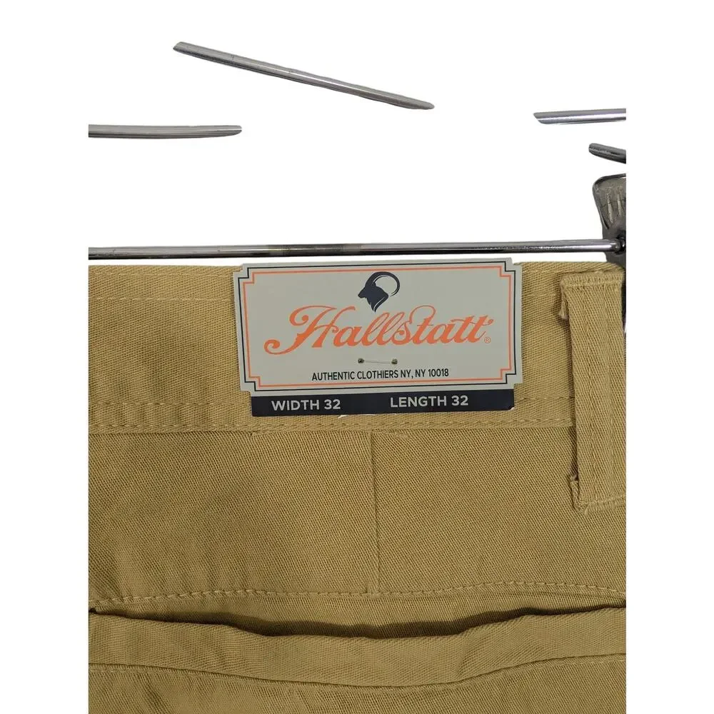 NWT! HALLSTATT/KOHL'S! PALE MUSTARD COTTON HIGH WAIST RELAXED PANTS! SZ 32 X 32